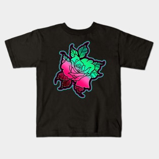 colorful gradient blend rose Kids T-Shirt